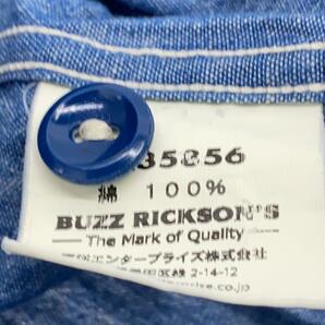 Buzz Rickson’s◆半袖シャツ/14.5/コットン/BLU/BR35856の画像4