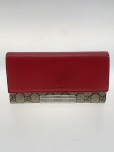 GUCCI◆長財布/レザー/RED/レディース/410100・0959