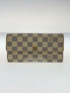 LOUIS VUITTON◆1)ポルト・フォイユ・サラ_ダミエ・アズール_WHT/PVC/WHT/レディース