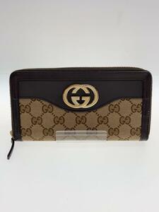 GUCCI◆長サイフ_スーキー_GGキャンバス/キャンバス/BRW/レディース