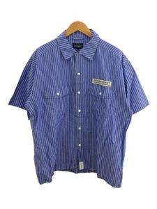 DESCENDANT◆22SS/RANDY STRIPE SS SHIRT STANDARD OG//2/コットン/BLU/ストライプ//