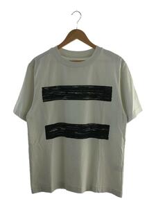 MHL.◆BLOCK PRINT DRY COTTON JERSEY/Tシャツ/L/コットン/WHT/596-3166551//