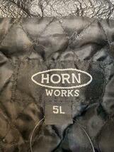 HORN WORKS◆シングルライダースジャケット/5L/レザー/BLK//_画像3