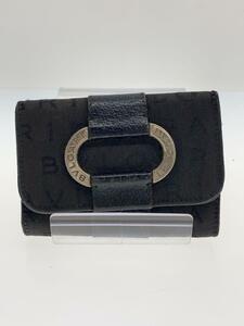 BVLGARI◆キーケース/-/BLK/総柄/メンズ