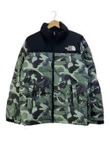 THE NORTH FACE◆NOVELTY NUPTSE JACKET_ノベルティーヌプシジャケット/L/ポリエステル/GRN/カモフラ