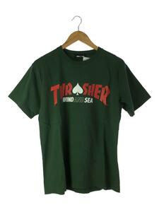 WIND AND SEA◆×THRASHER MAGAZINE/Tシャツ/M/コットン/GRN/WDS-THRA-03//