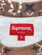 Supreme◆21SS/Bandana Small Box Tee/Tシャツ/S/コットン/ブラウン/総柄_画像3