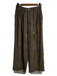 FACCIES◆20SS/Oriental Pattern Rayon Long Pants/ボトム/1/レーヨン/BEG/総柄