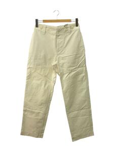 MHL.◆ストレートパンツ/S/コットン/WHT/596-2140502/WASHED COMPACT COTTON/シミ有///