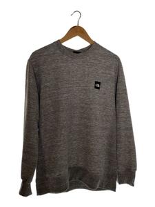 THE NORTH FACE◆HEATHER LOGO CREW_ヘザーロゴクルー/L/コットン/GRY