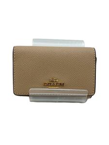 COACH◆キーケース/レザー/BEG/無地/レディース/76741