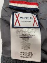 MONCLER◆マフラー/ウール/GRY/チェック/メンズ/グレー/_画像2