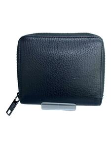 Maison Margiela◆ZIP AROUND WALLETS/2つ折り財布/レザー/BLK/メンズ