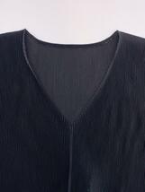 PLEATS PLEASE ISSEY MIYAKE◆プリーツ VネックTシャツ/3/ポリエステル/BLK/PP02FK117_画像5