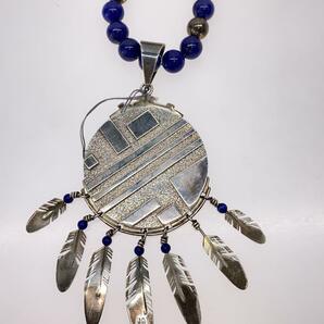 NAVAJO◆Ray Tracey Reversible Feathers ネックレス/BLU/トップ有/メンズの画像4