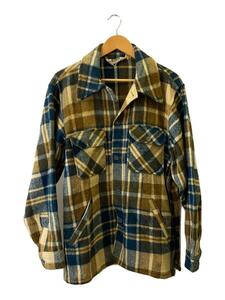 Woolrich◆70s/三角白タグ/ジャケット/L/ブラウン/チェック/トップボタン欠品/管NoEA-9457