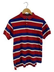 POLO RALPH LAUREN◆ポロシャツ/USA製/-/コットン/RED/ボーダー