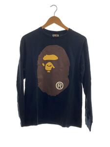 A BATHING APE◆長袖Tシャツ/M/コーデュロイ/BLK/総柄/001LTH301012X