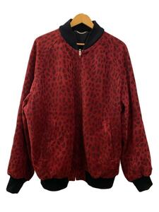WACKO MARIA◆leopard leather 50s jacket/ジャケット/L/牛革/RED/レオパード
