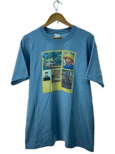 GILDAN◆90S/Van Gogh/四ツ面/ART VINTAGE T/Tシャツ/L/コットン/BLU