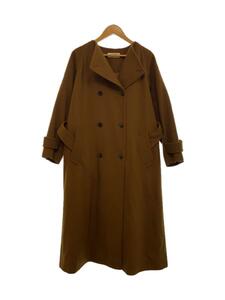 H BEAUTY&YOUTH◆NO COLLAR TRENCH COAT/トレンチコート/S/ウール/ブラウン/1625-209-4392