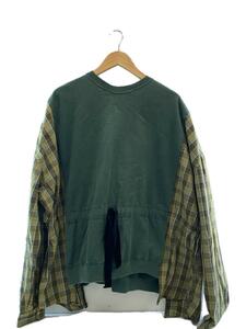 LANDS END◆リメイクドッキング/90s/前v/スウェット/L/コットン/GRN