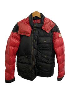 MONCLER◆CHAUMONT/ダウンジャケット/2/ポリエステル/RED/無地