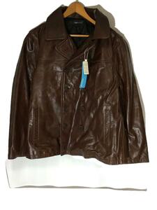 Haruf* leather pea coat /3L/ horse leather /BRW/ tag attaching 