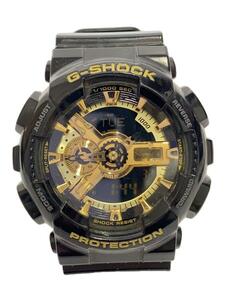 CASIO◆クォーツ腕時計・G-SHOCK/デジアナ/ラバー/BLK/BLK/GA-110GB