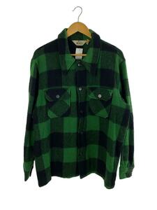 Woolrich◆ネルシャツ/XL/ウール/GRN/チェック