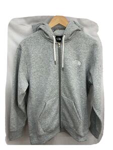 THE NORTH FACE◆SQUARE LOGO FULL ZIP_スクエアロゴフルジップ/L/ポリエステル/GRY/無地