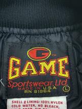 GAME sportswear◆USA製/スタジャン/L/ナイロン/BLK_画像3