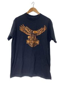 HARLEY DAVIDSON◆Tシャツ/L/コットン/BLK/イーグル