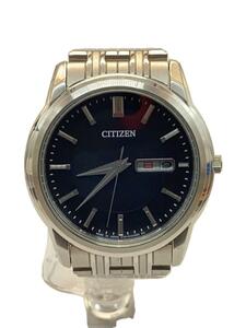 CITIZEN◆ソーラー腕時計/アナログ/ステンレス/BLK/SLV/GN-4W-S