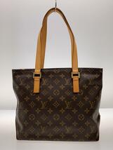 LOUIS VUITTON◆カバ・ピアノ_モノグラム・キャンバス/PVC/BRW/総柄/M51148/角スレ有/ヌメ革部分シミ_画像3