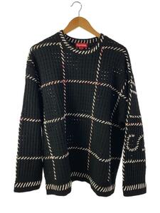 Supreme◆23SS/QUILT STITCH SWEATER/L/ウール/ブラック