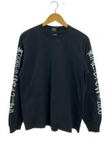 STUSSY◆OVER DYE L/S TEE/長袖Tシャツ/M/コットン/BLK_画像1