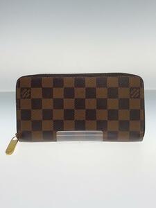 LOUIS VUITTON◆1)ジッピー・ウォレット_ダミエ・エベヌ_BRW/PVC/BRW/レディース