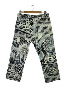 PALACE◆animal print jean/ボトム/32/コットン/GRY/アニマル