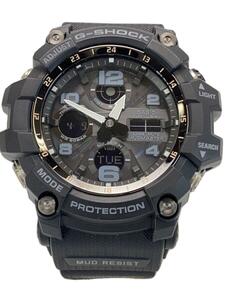 CASIO◆ソーラー腕時計・G-SHOCK/デジアナ/ラバー/BLK/BLK