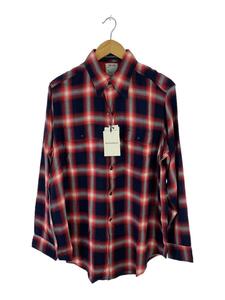 MADISONBLUE◆長袖シャツ/M/レーヨン/RED/オンブレCK/MB171-5024/HAMPTON PAYON SHIRT CH