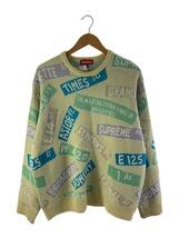 Supreme◆21SS/STREET SIGNS SWEATER/セーター(厚手)/L/アクリル/グリーン//_画像1