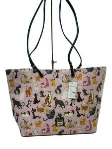 Dooney & Bourke◆トートバッグ/レザー/PNK/猫柄//