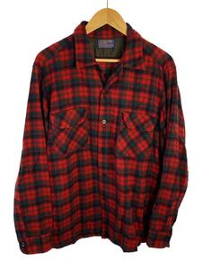 PENDLETON◆長袖シャツ/L/ウール/RED/チェック//