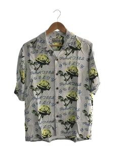 WACKO MARIA◆21ss/HAWAIIAN SHIRT S/S/アロハシャツ/S/レーヨン/ブルー/花柄//