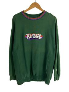 X-LARGE◆GRAFFITI CREWNECK SWEAT/スウェット/L/コットン/GRN/101224012020