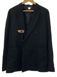 SUNSEA◆SNM-BLUE2/耳DOUBLE BREASTED JACKET/2/ウール/BLK/21S36//