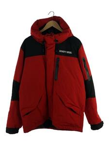 Schott◆2TONE SNORKEL DOWN PARKA/ダウンジャケット/L/ポリエステル/RED/3182011