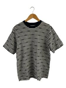 Supreme◆19SS/Logo Stripe S/S Top/L/コットン/WHT/ボーダー