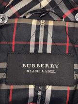 BURBERRY BLACK LABEL◆シングルライダースジャケット/M/レザー/BLK/ブラック/無地/裏地チェック_画像3